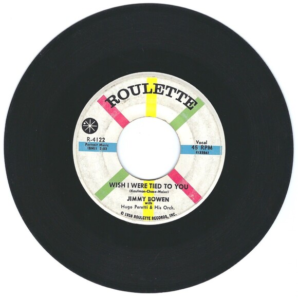 Jimmy Bowen 45 Always Faithful / Wish I Were Tied To You VG- '58 Teen Rock - Picture 2 of 2